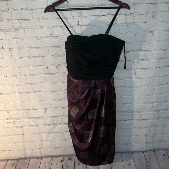 max and cleo purple & black dress size 6 - Picture 2 of 7